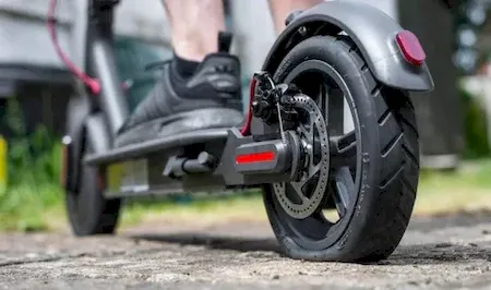 punctured wheel electric scooter