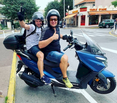 Scooter delivery on the French Riviera
